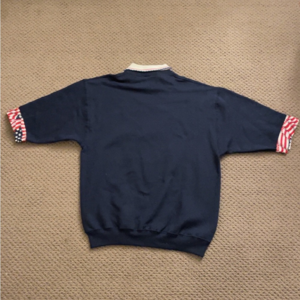 alaska american flag embroidered double collared oversized crewneck sweatshirt - Picture 6 of 6